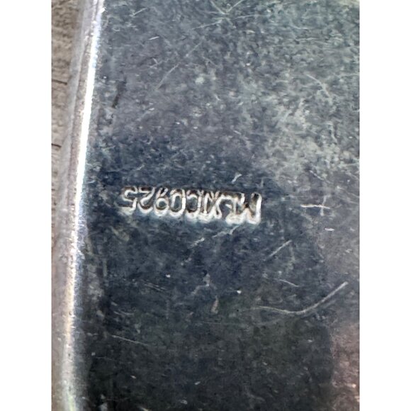 Vintage Sterling Silver & Red Jasper Pendant Rectangle Shape Marked Mexico 925 2 - Picture 4 of 7